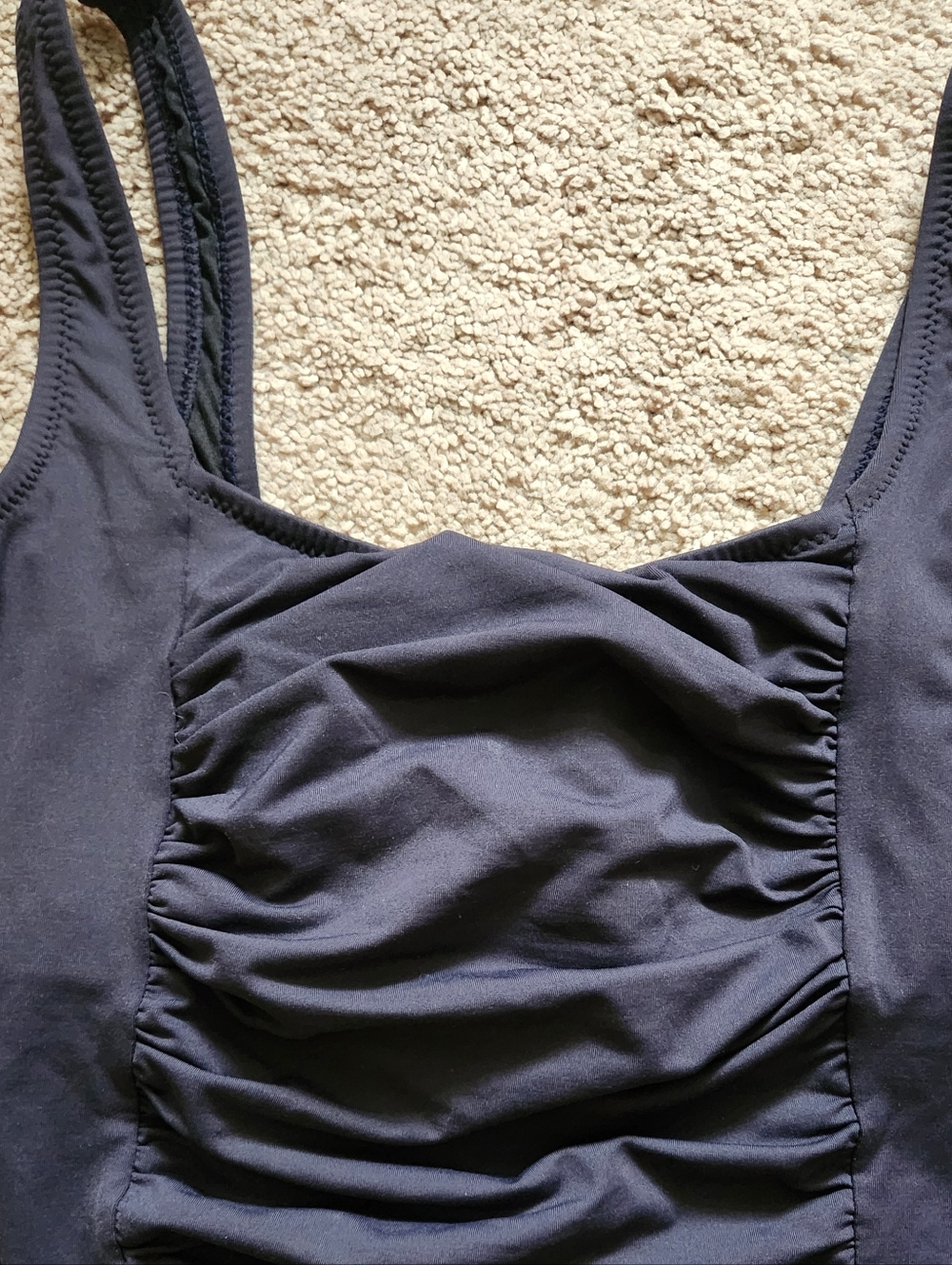 Garnet Hill Black One-Piece Swimsuit with Ruched Front - Picture 2 of 6